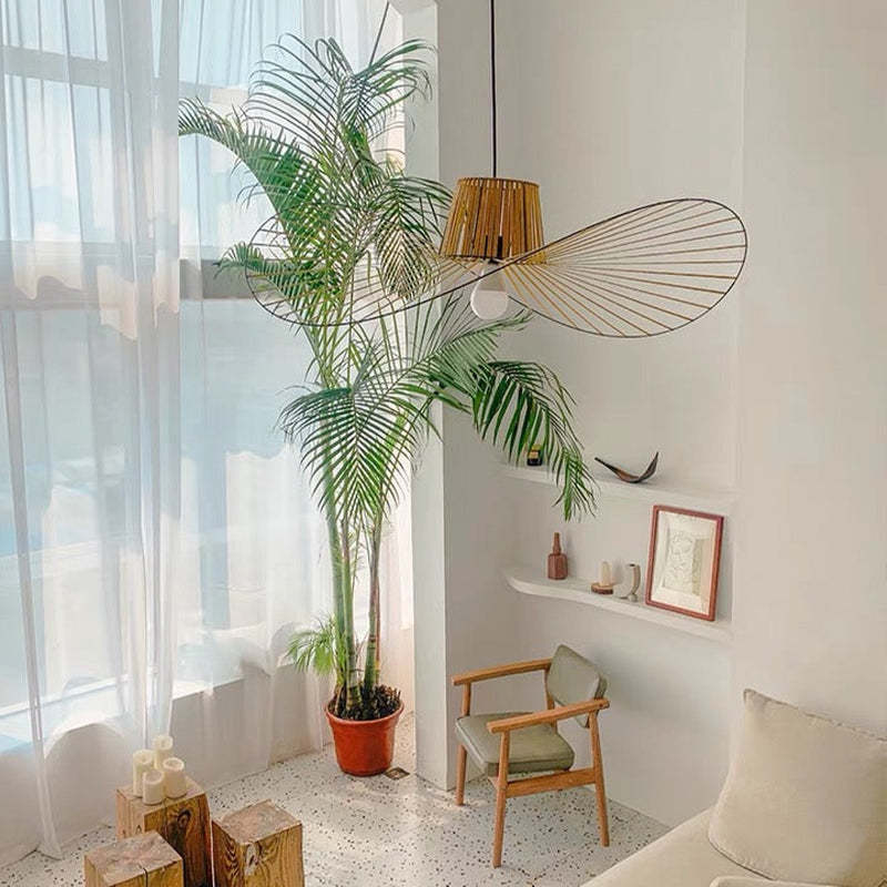 Lampa wisząca Xelion Nowoczesna Kwiatowa Tkanina Czarna/Biała/Złota/Brązowa