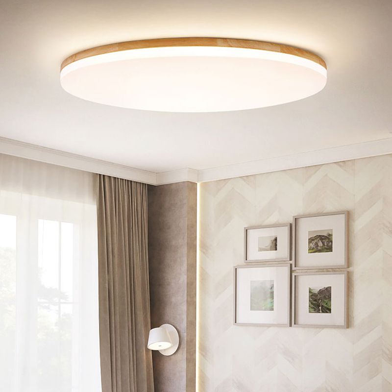 Lampa Sufitowa Norev Slim Okrągła z Drewnianą Ramą