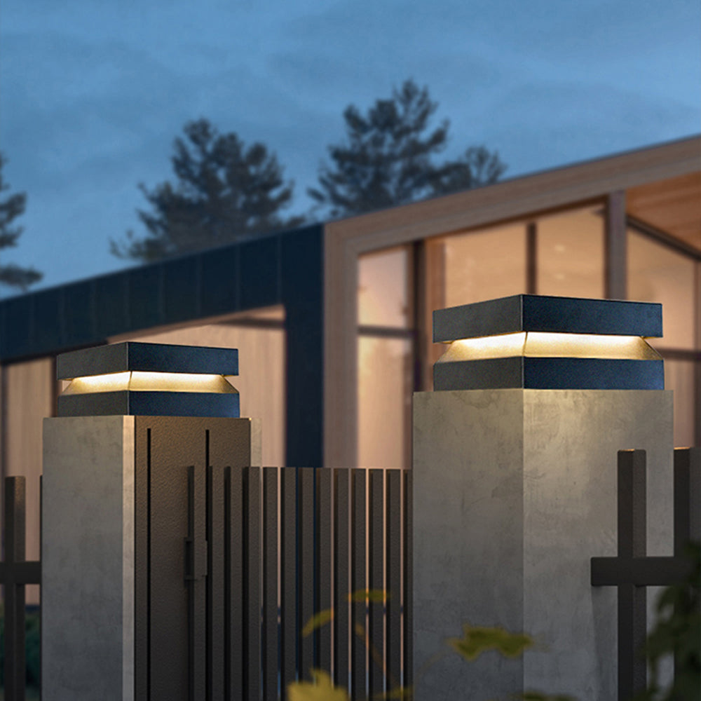 Corvex Lampa Zewnętrzna Nowoczesna Wklęsła Czarna Solarna