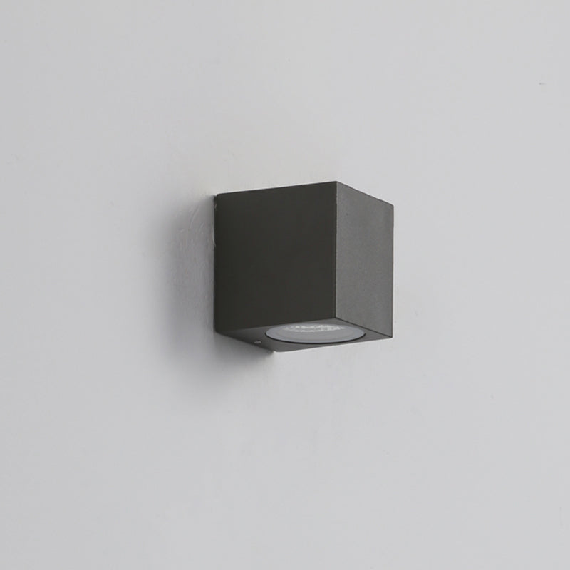 Koraq Minimalistyczna Kwadratowa Lampa Zewnętrzna Ścienna, Czarna