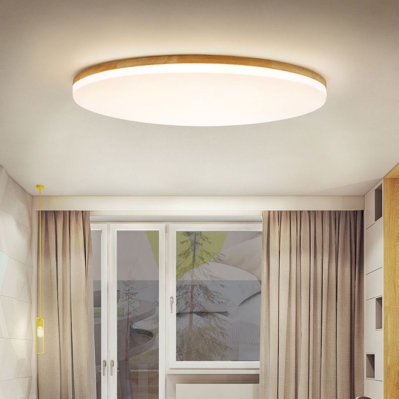 Lampa Sufitowa Norev Slim Okrągła z Drewnianą Ramą