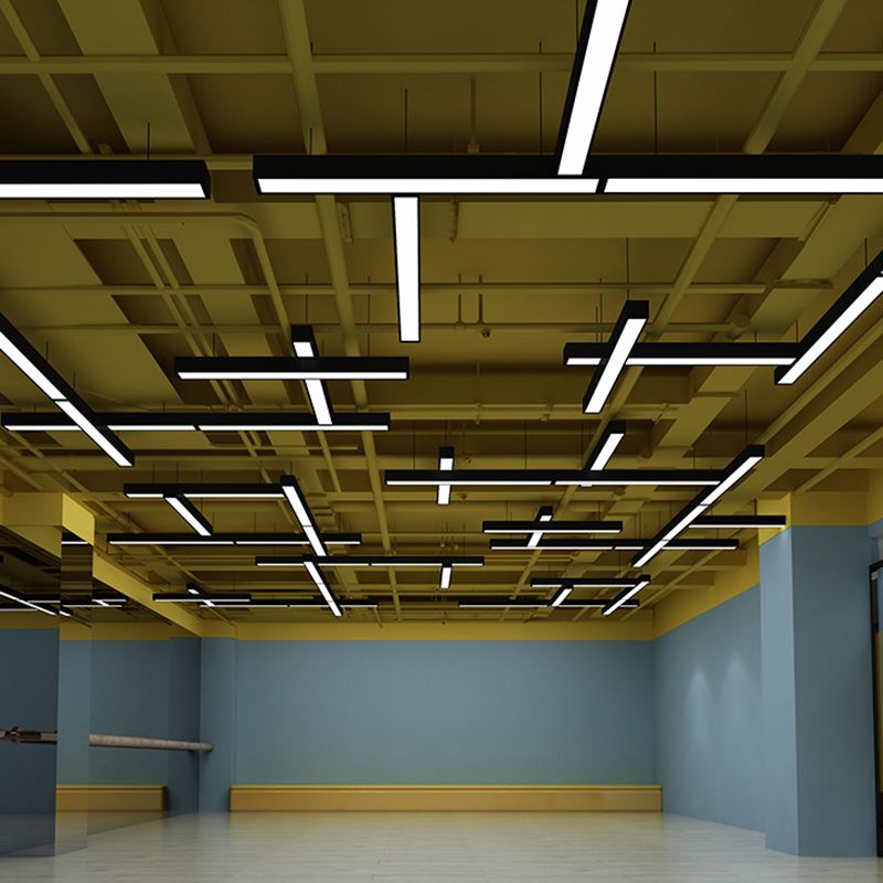 Soreva Lampa Wisząca Minimalistyczna Prostokątna LED Czarna