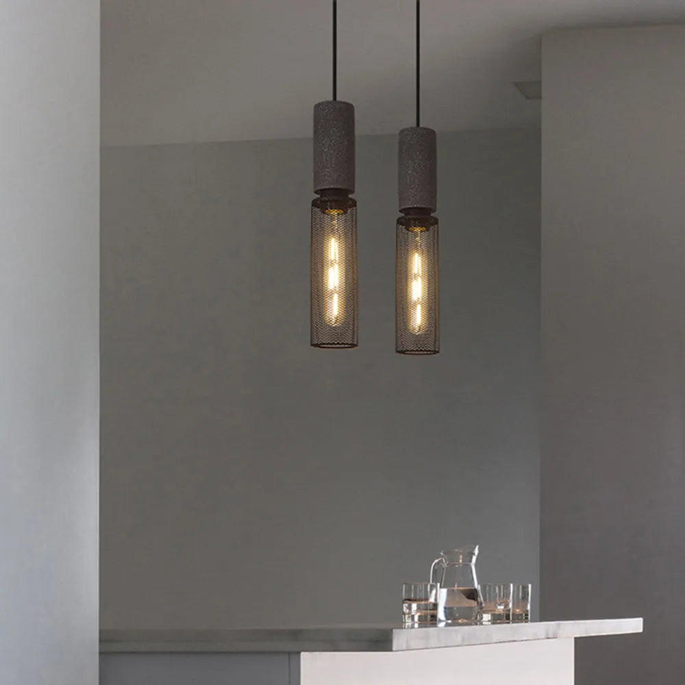Vireth Lampa Wisząca Industrialna Cylindryczna Cementowa
