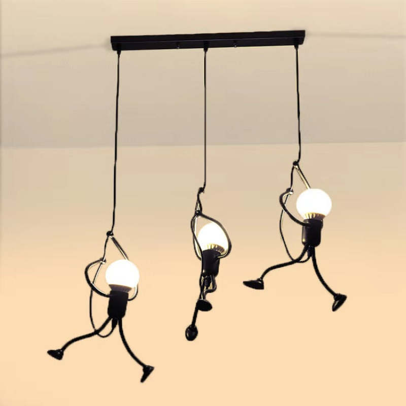Esi Retro Nowoczesna Lampa Wisząca Iron Man, Czarna