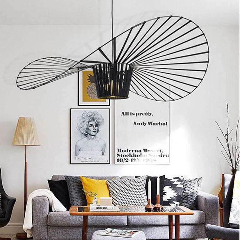 Lampa wisząca Xelion Nowoczesna Kwiatowa Tkanina Czarna/Biała/Złota/Brązowa