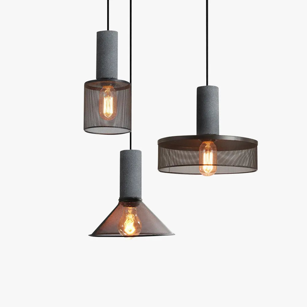 Vireth Lampa Wisząca Industrialna Cylindryczna Cementowa