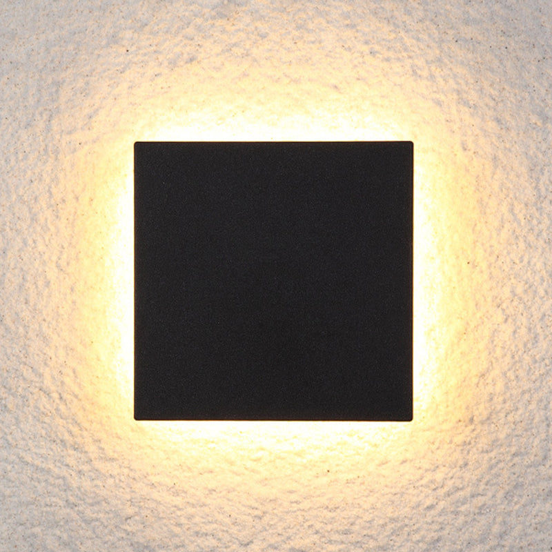 Dori Minimalistyczna Okrągła/Kwadratowa Zewnętrzna Lampa Ścienna LED, Czarna/Biała