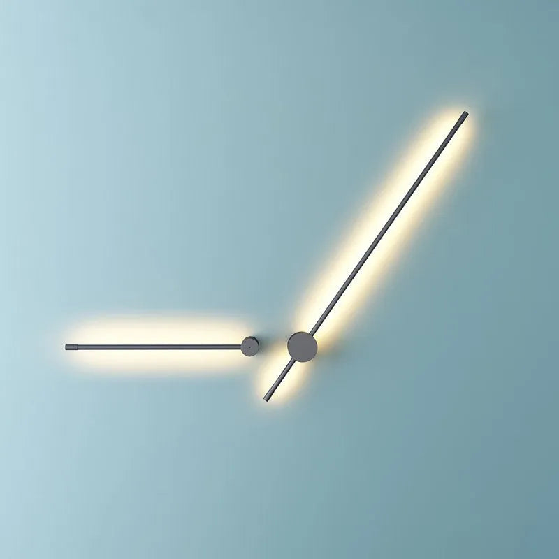 Ravel Minimalistyczna Obrotowa Liniowa Wewnętrzna Lampa Ścienna, Czarna