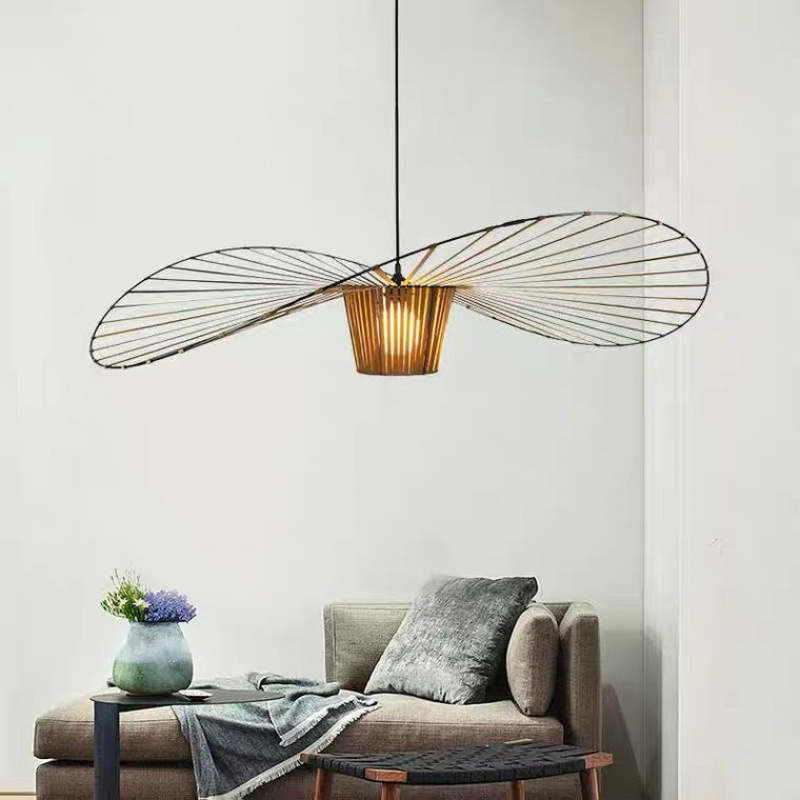 Lampa wisząca Xelion Nowoczesna Kwiatowa Tkanina Czarna/Biała/Złota/Brązowa