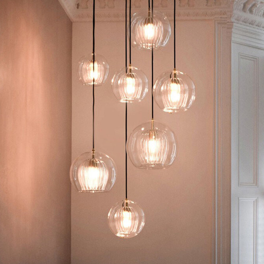 Lampa Wisząca Althio Szklana Kula Przezroczysta Bursztynowa