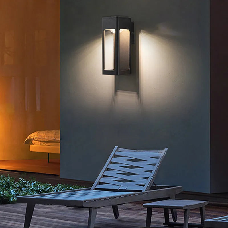 Teniq Nowoczesna Wodoodporna Minimalistyczna Geometryczna Zewnętrzna Lampa Ścienna