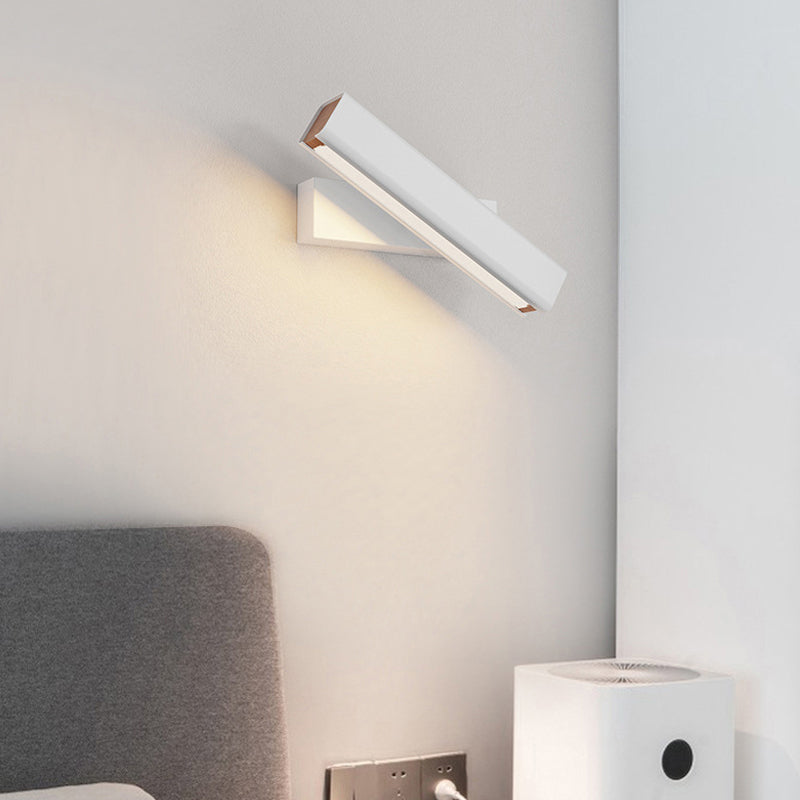 Nowoczesna obrotowa lampa ścienna Heri z prostokątami, czarno-biała