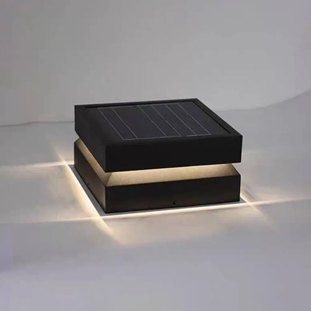 Corvex Lampa Zewnętrzna Nowoczesna Wklęsła Czarna Solarna