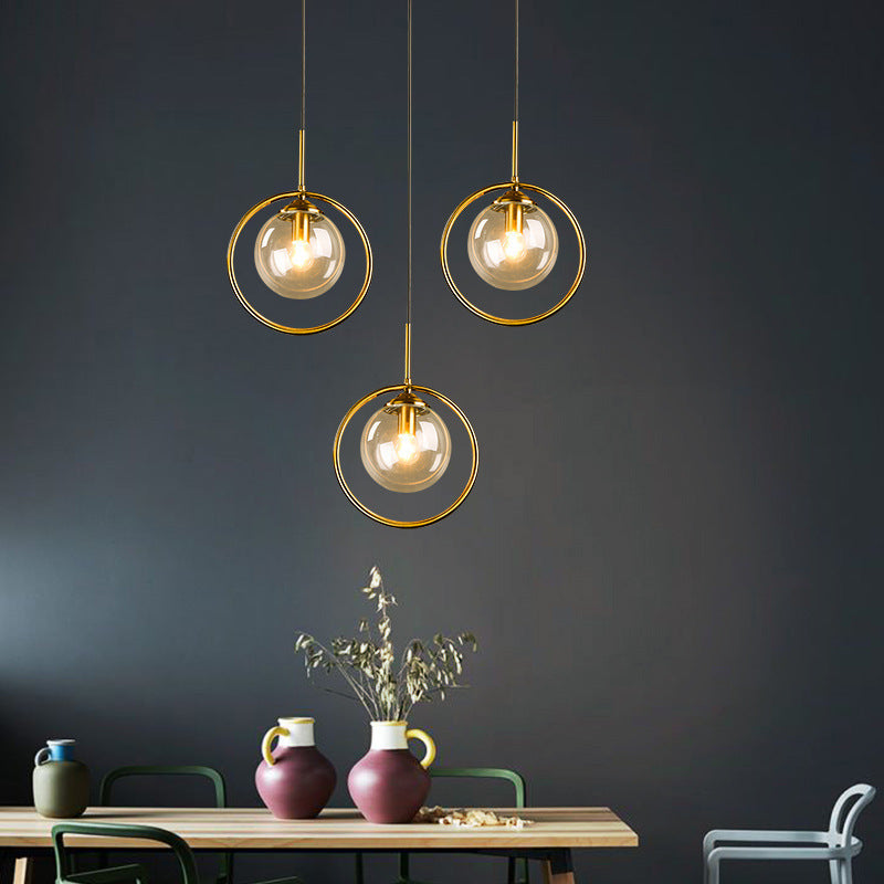 Szklana Lampa Wisząca Neo z Pierścieniem