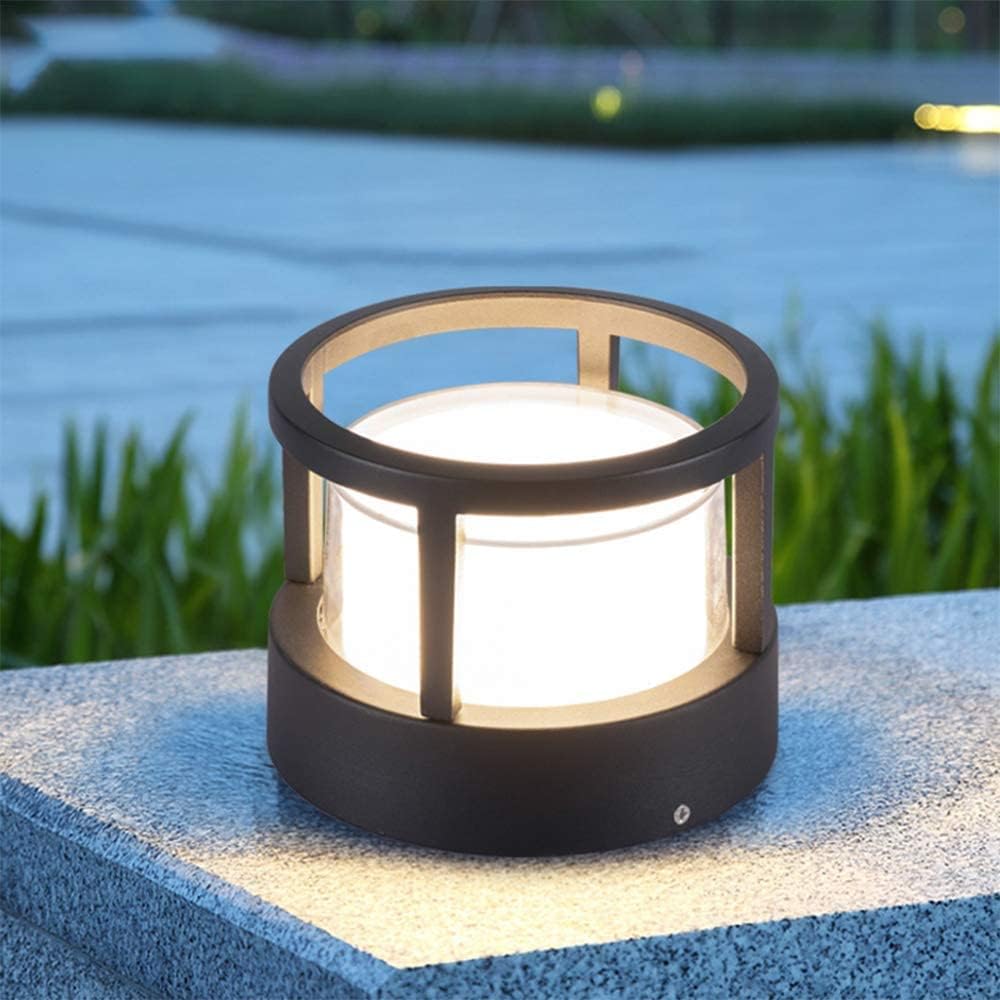 Alvian Zewnętrzna Lampa Słupkowa Nowoczesna Cylindryczna Czarna