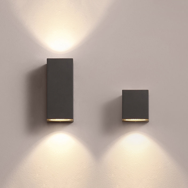 Koraq Minimalistyczna Kwadratowa Lampa Zewnętrzna Ścienna, Czarna