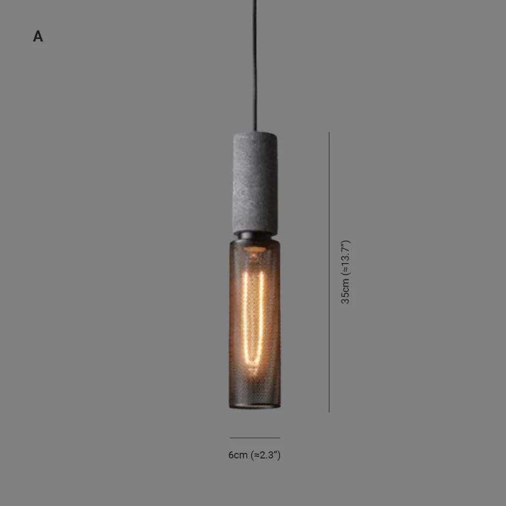 Vireth Lampa Wisząca Industrialna Cylindryczna Cementowa