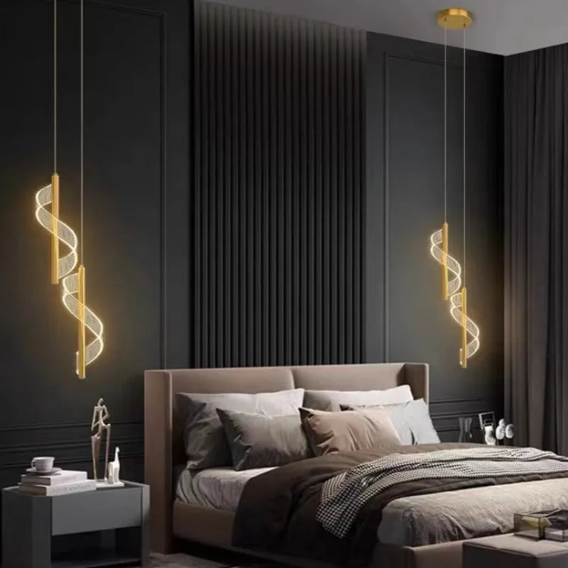Lampa wisząca Alven Vintage Złota Wstążka