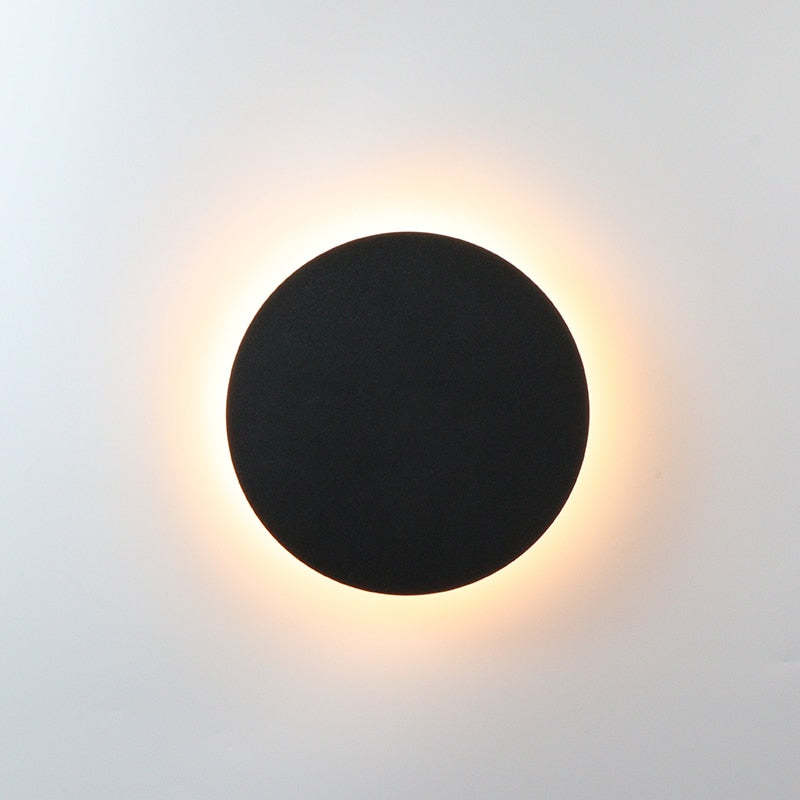 Dori Minimalistyczna Okrągła/Kwadratowa Zewnętrzna Lampa Ścienna LED, Czarna/Biała