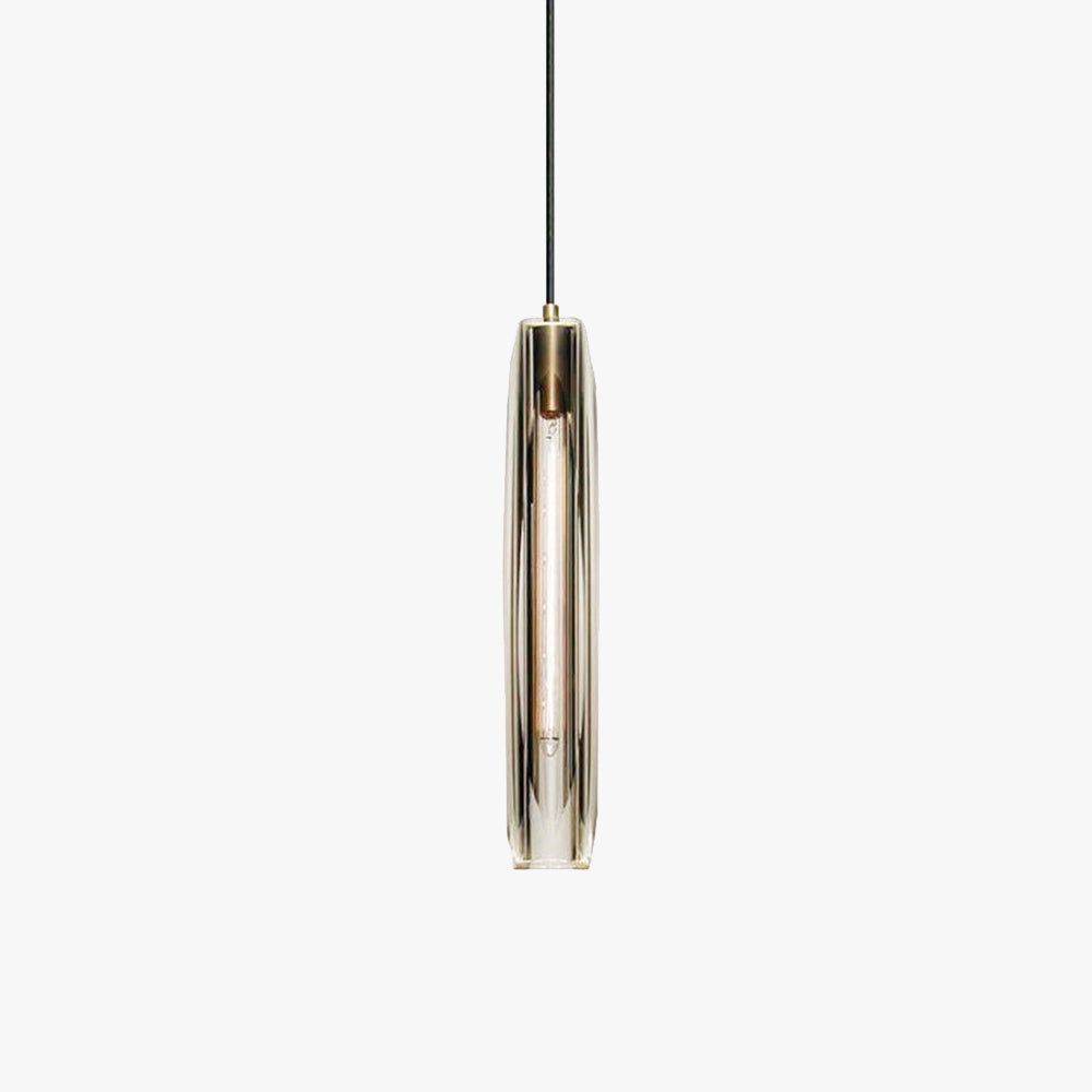 Orinex Mosiężna Designerska Lampa Wisząca Szklana Przydymiona