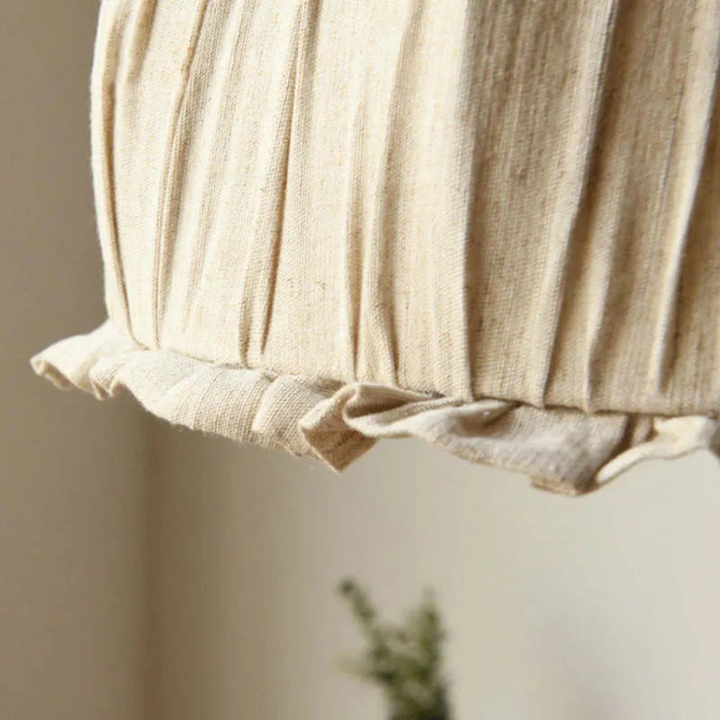 Lampa wisząca Teo Vintage, beżowa, z tkaniny