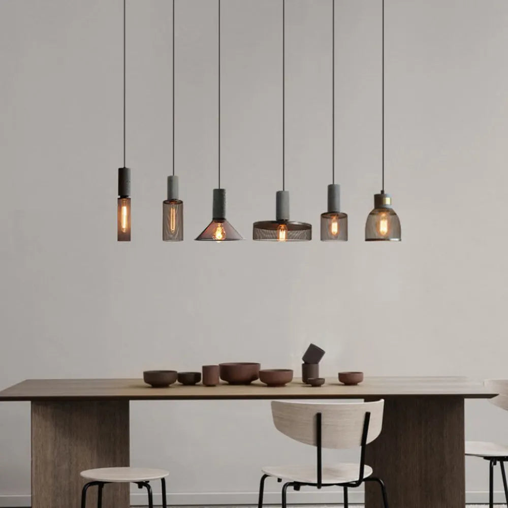 Vireth Lampa Wisząca Industrialna Cylindryczna Cementowa