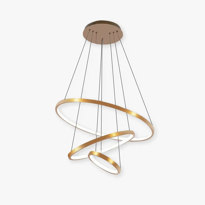 Lampa wisząca Toriq, z podświetlanym wewnętrznym pierścieniem, Biała/Czarna/Złota