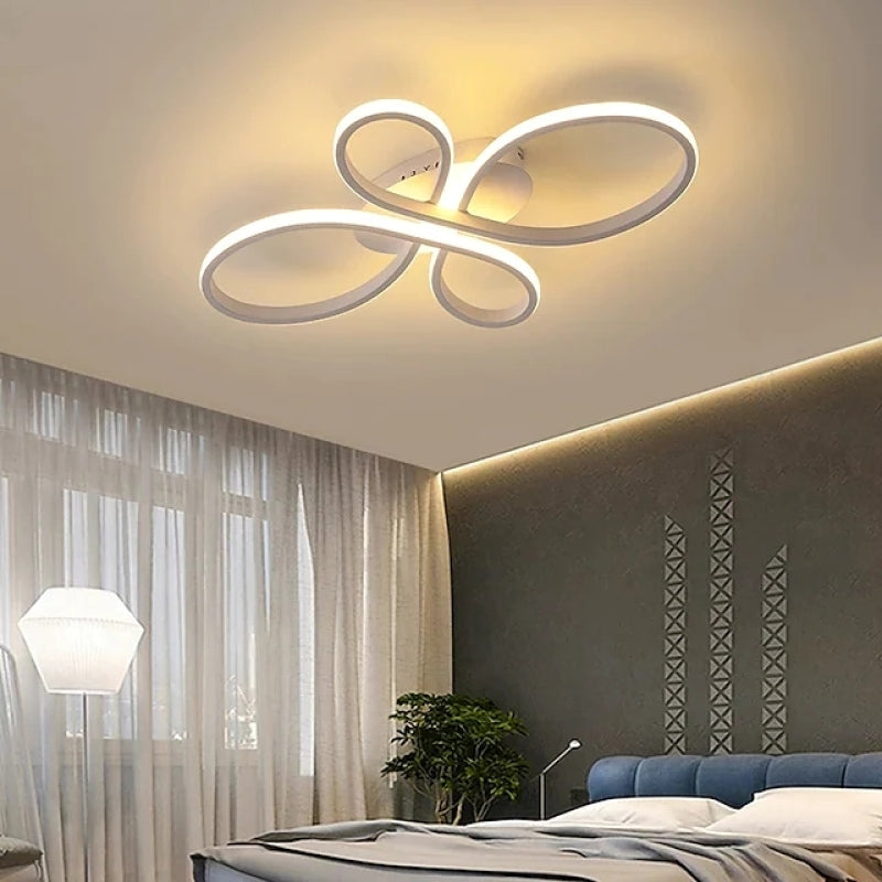 Nowoczesna lampa sufitowa natynkowa LED Rori z wieloma pierścieniami, brązowo-biała