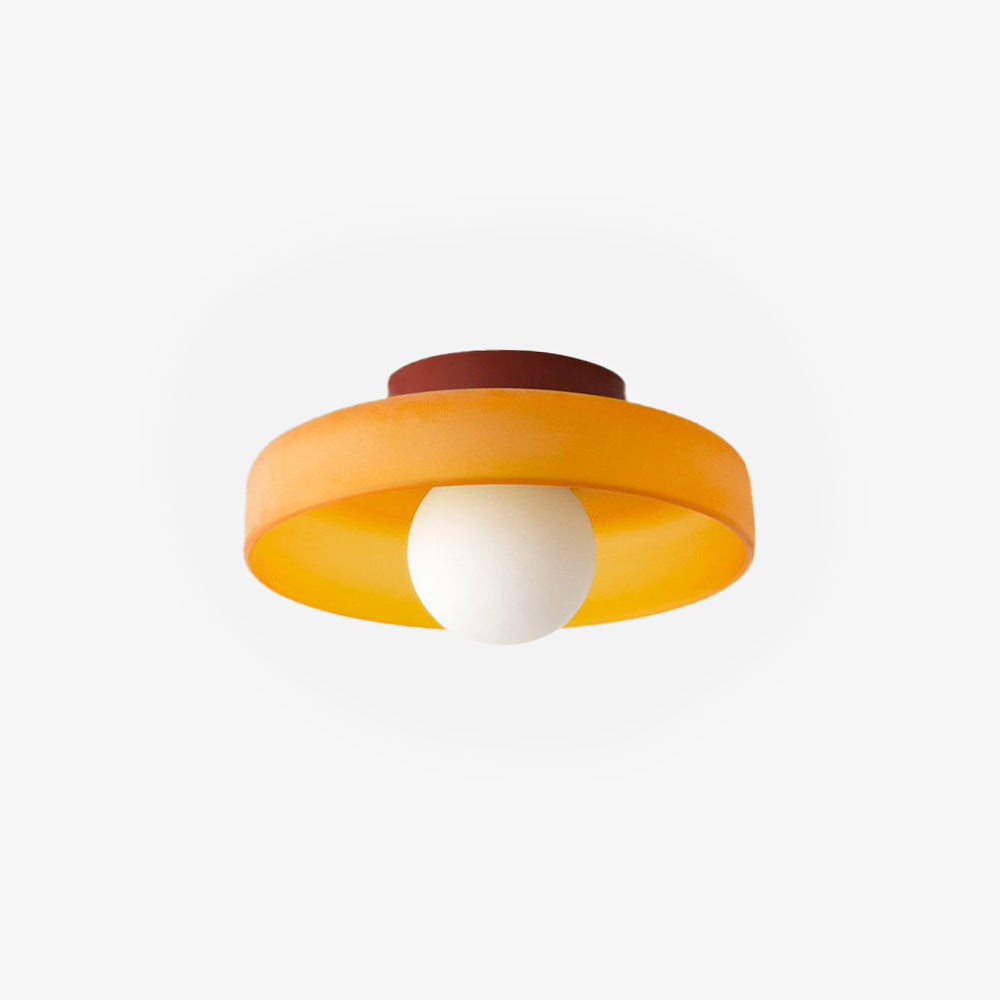 Lampa Sufitowa Solven ze Szklanym Kloszem w Kształcie Bębna