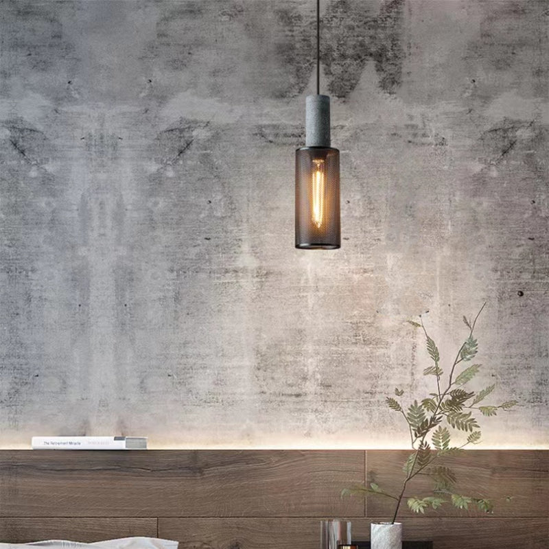 Vireth Lampa Wisząca Industrialna Cylindryczna Cementowa