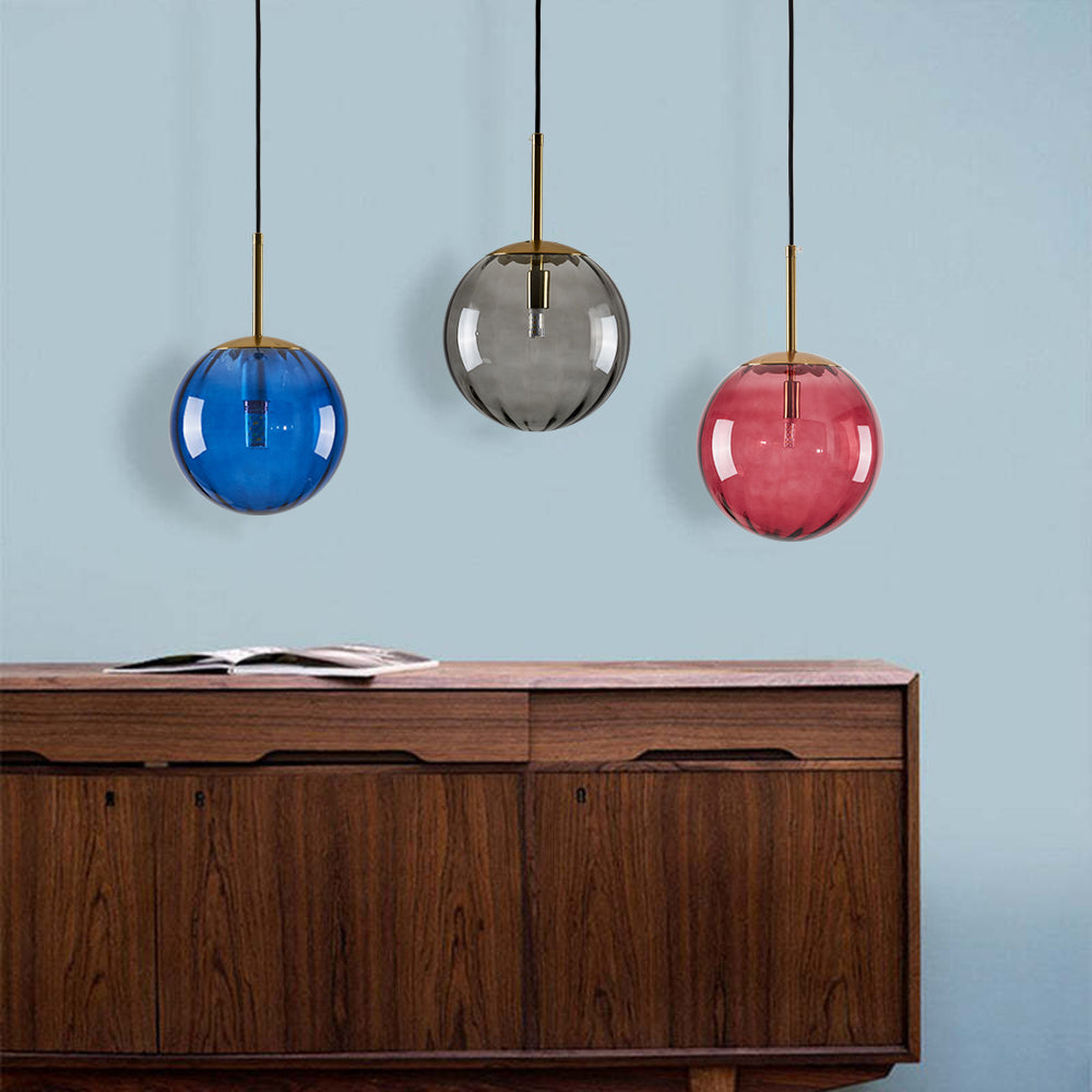 Lampa wisząca Elsyn, szklana kula, nowoczesna