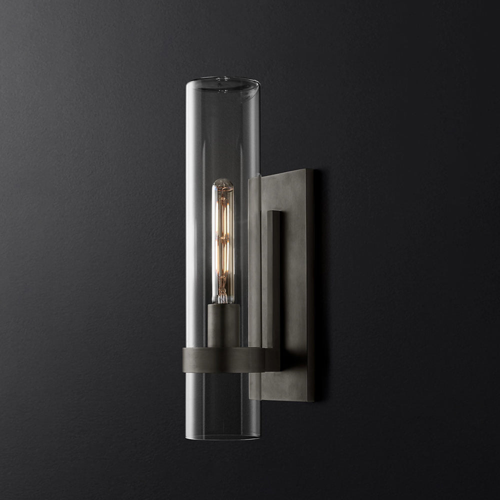 Zenil Szklany Cylinder Nowoczesna Lampa Ścienna