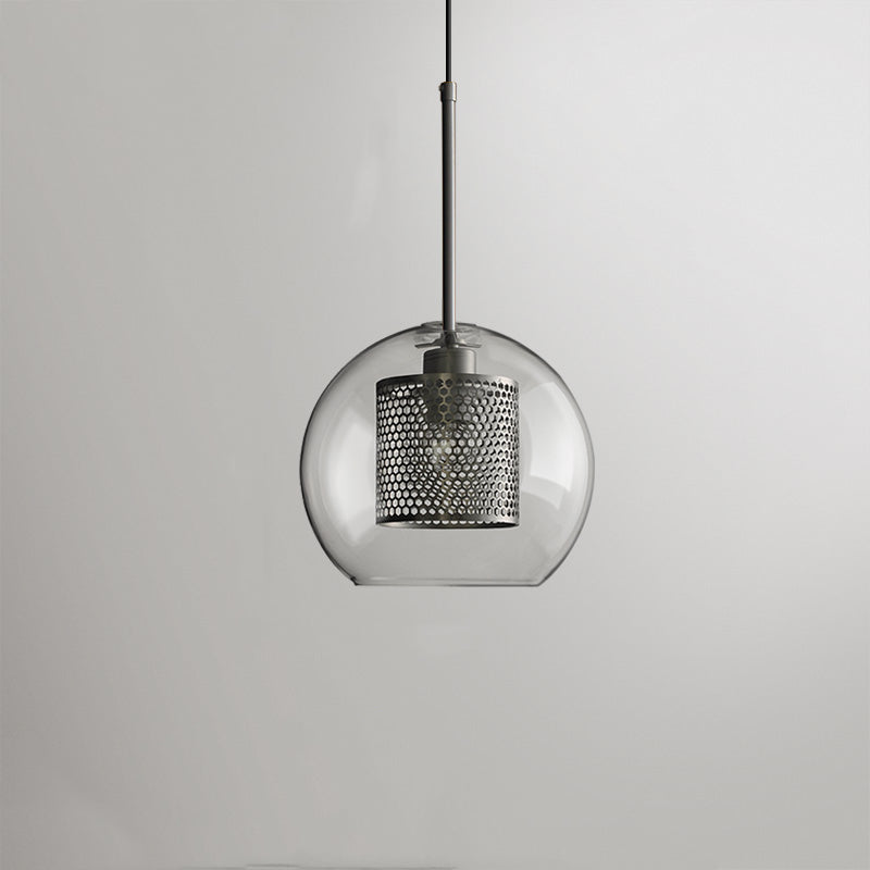 Nerel Współczesna Złota Lampa Wisząca, Szklana, Kula/Cylindryczna