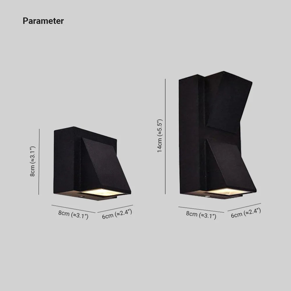 Terin Nowoczesna Czarna Zewnętrzna Lampa Ścienna LED
