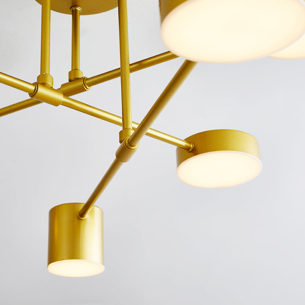 Lampa sufitowa Sorex LED natynkowa Czarna/Biała/Złota 6-punktowa
