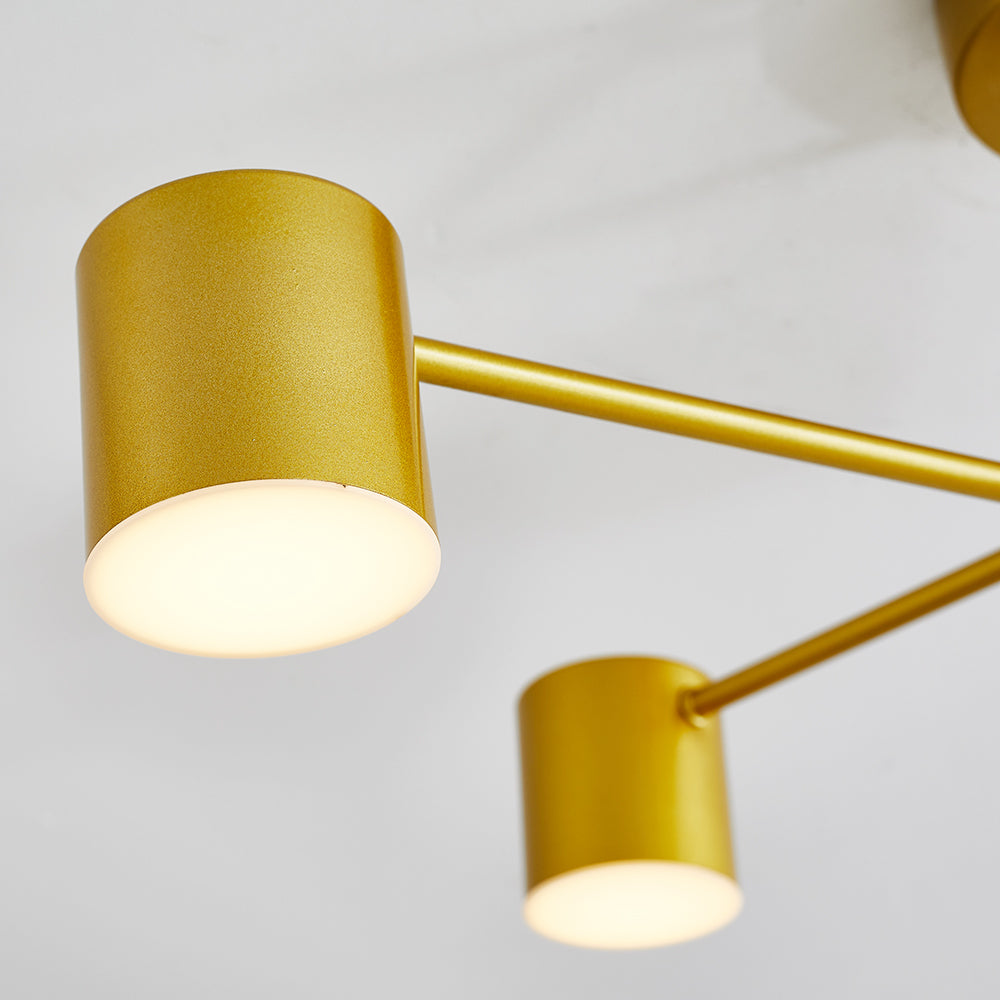 Lampa sufitowa Sorex LED natynkowa Czarna/Biała/Złota 6-punktowa