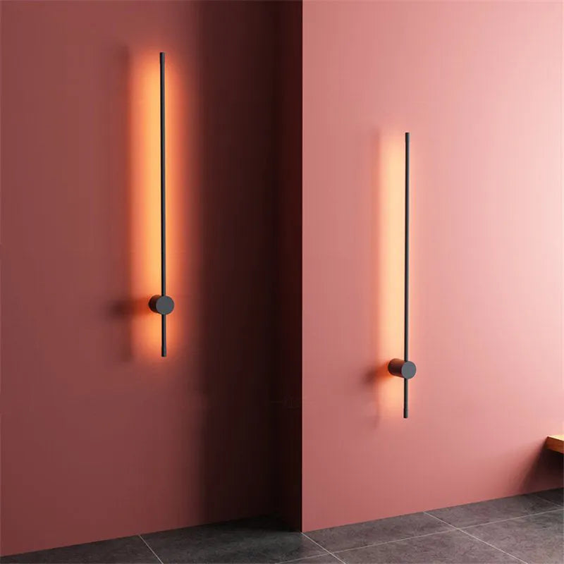 Ravel Minimalistyczna Obrotowa Liniowa Wewnętrzna Lampa Ścienna, Czarna