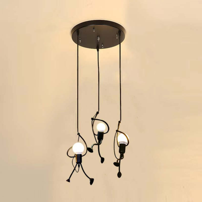 Esi Retro Nowoczesna Lampa Wisząca Iron Man, Czarna