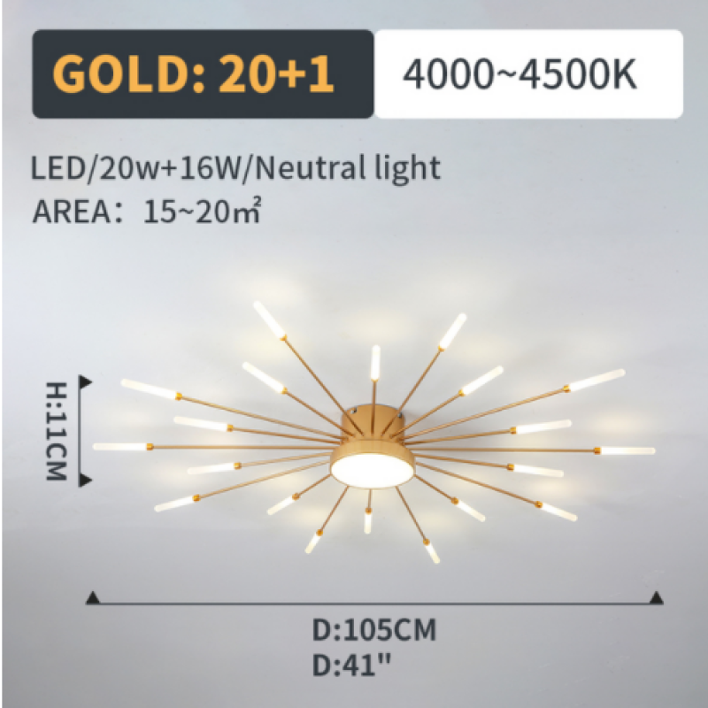 Nowoczesna Lampa Sufitowa LED Vexor 'Fajerwerki' do Dekoracji Domu