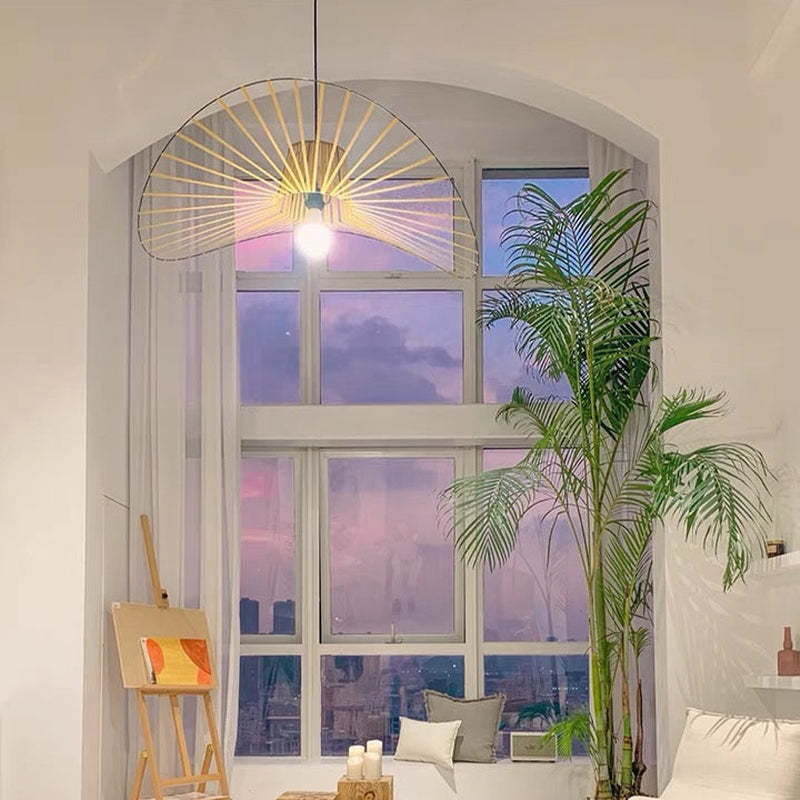 Lampa wisząca Xelion Nowoczesna Kwiatowa Tkanina Czarna/Biała/Złota/Brązowa