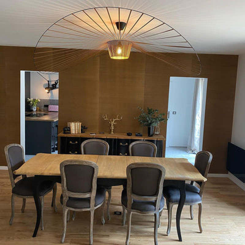 Lampa wisząca Xelion Nowoczesna Kwiatowa Tkanina Czarna/Biała/Złota/Brązowa