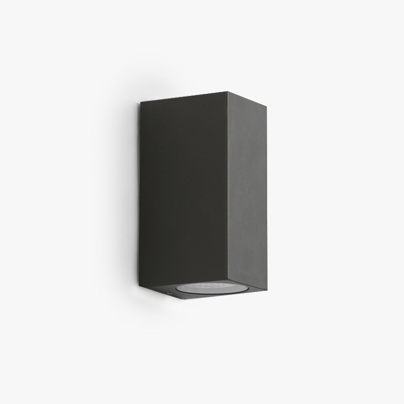 Koraq Minimalistyczna Kwadratowa Lampa Zewnętrzna Ścienna, Czarna
