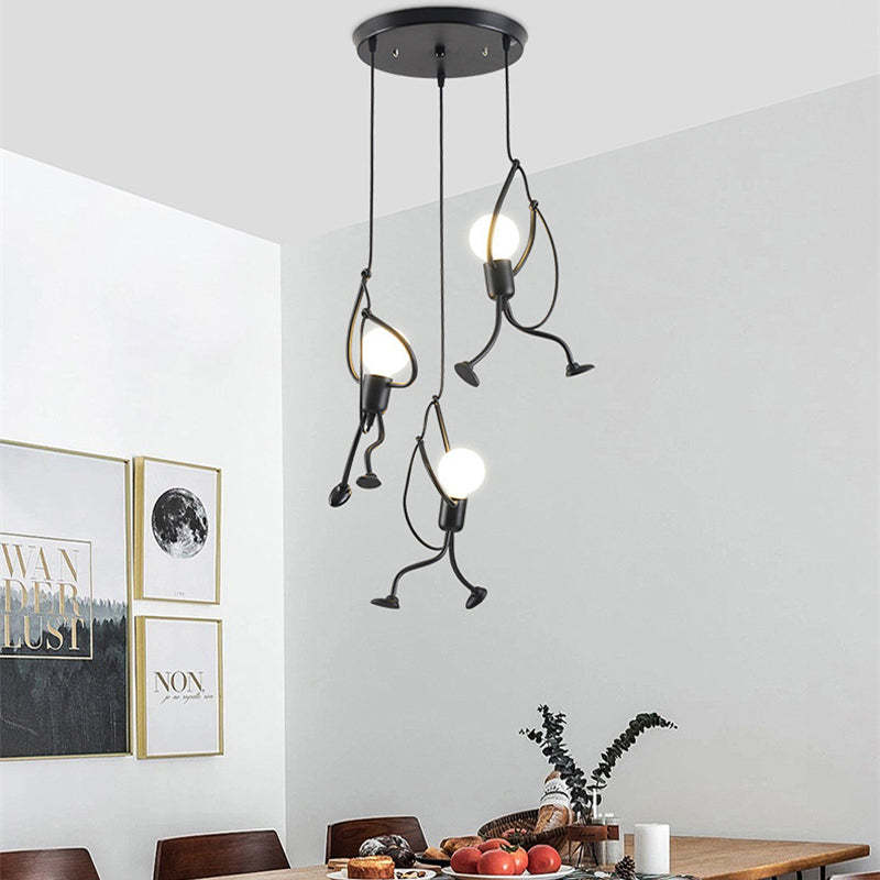 Esi Retro Nowoczesna Lampa Wisząca Iron Man, Czarna