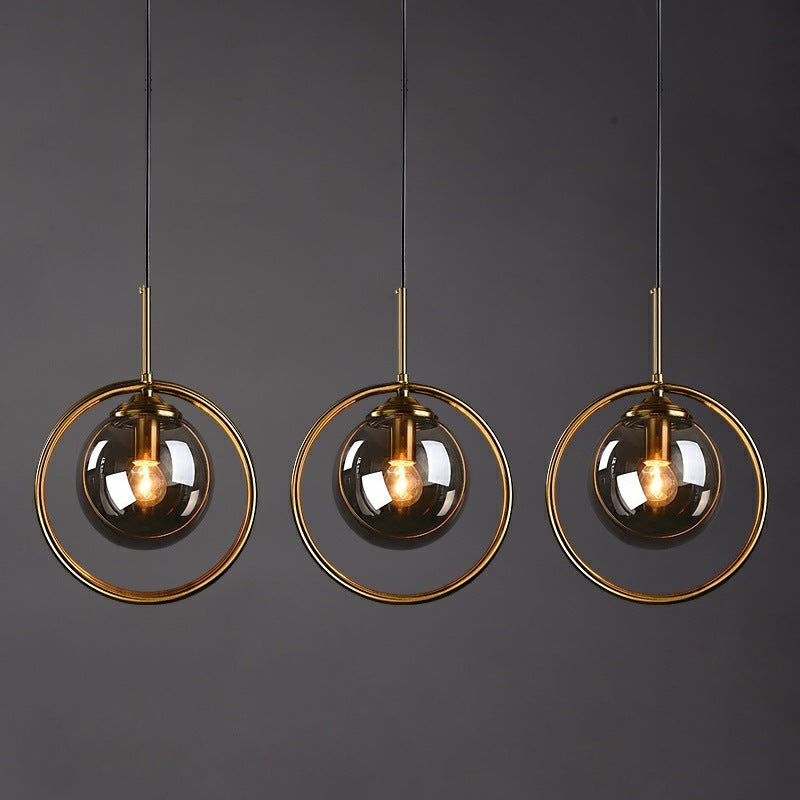 Szklana Lampa Wisząca Neo z Pierścieniem