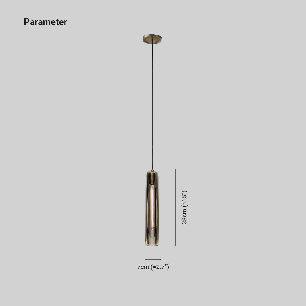 Orinex Mosiężna Designerska Lampa Wisząca Szklana Przydymiona