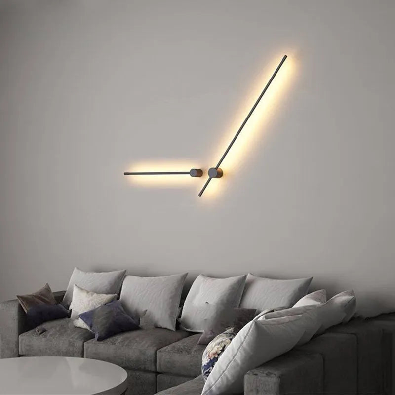 Ravel Minimalistyczna Obrotowa Liniowa Wewnętrzna Lampa Ścienna, Czarna