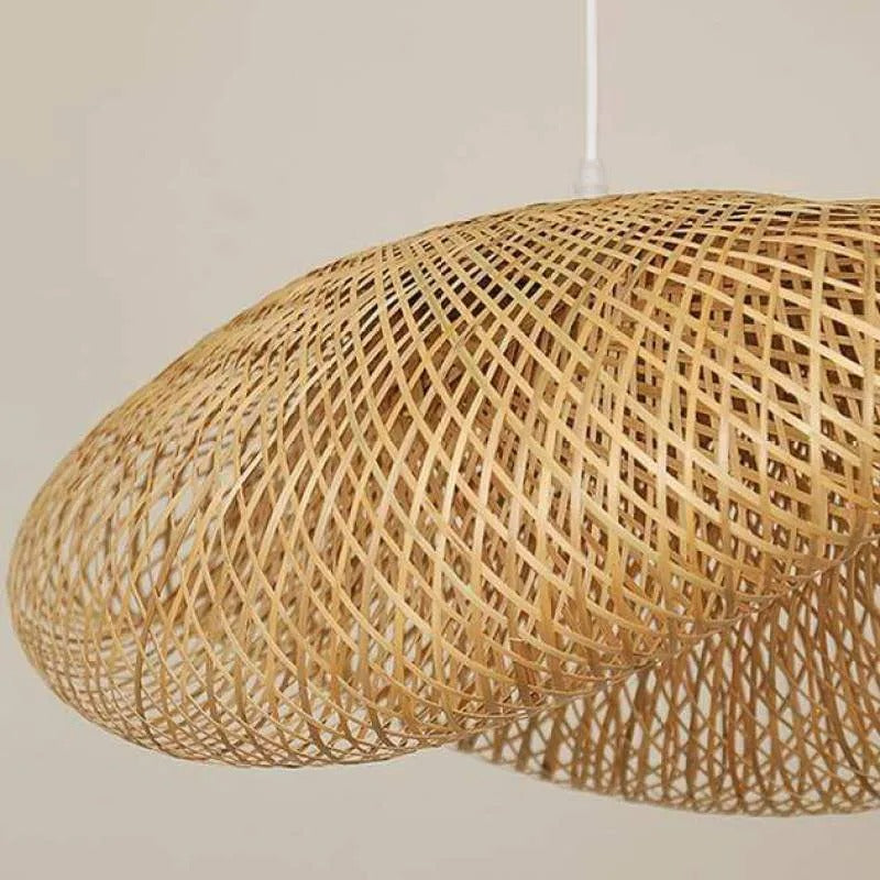 Lampa wisząca Veltrix, naturalny bambus, do kuchni/nad wyspę