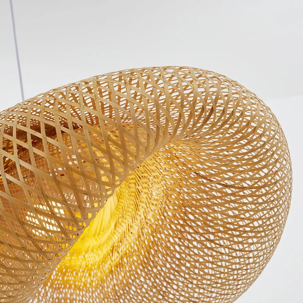 Lampa wisząca Veltrix, naturalny bambus, do kuchni/nad wyspę