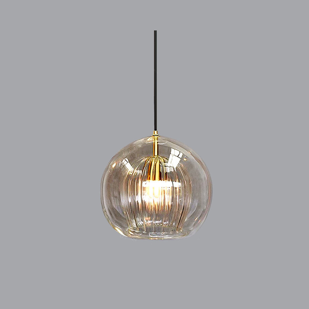 Lampa Wisząca Althio Szklana Kula Przezroczysta Bursztynowa