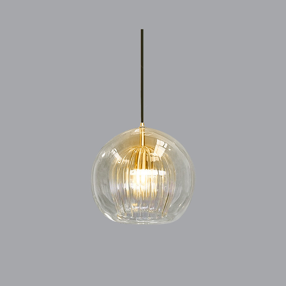 Lampa Wisząca Althio Szklana Kula Przezroczysta Bursztynowa